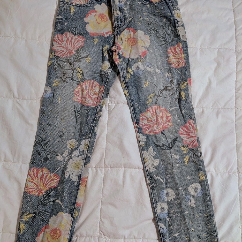 Floral Patterned Jeans